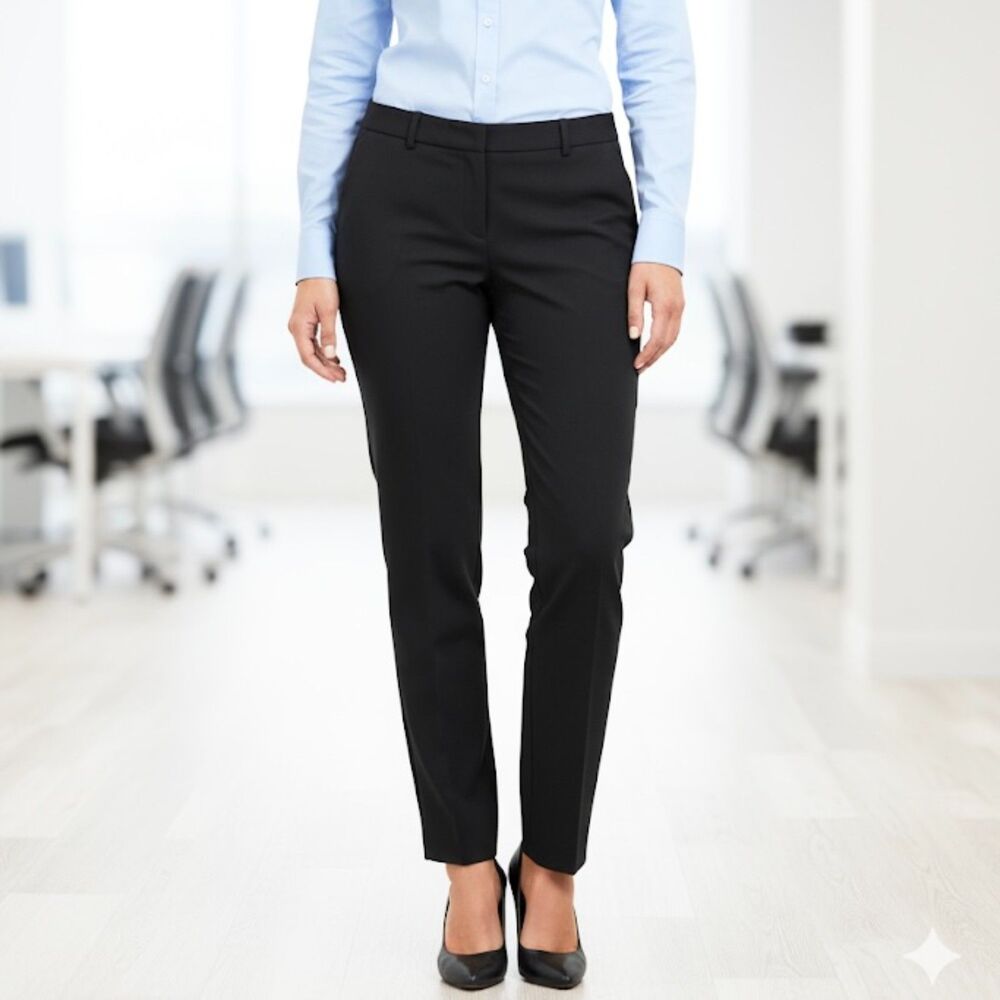 Dalia Black Mid-Rise Flat Front Dress Pants Trousers Size 10
